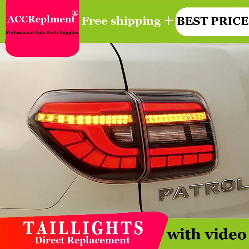 2 шт. автомобильный Стайлинг для Nissan Patrol Задний светильник s 2012- для Patrol светодиодный задний фонарь+ сигнал поворота+ тормоз+ задний светодиодный светильник