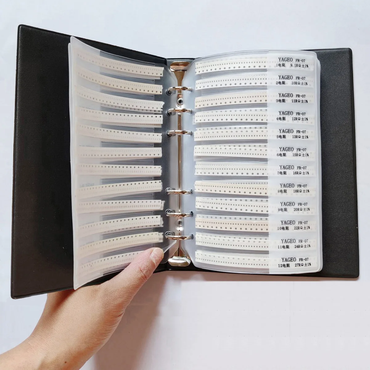 0402 SMD Resistor 0R ~ 10M 1% 170valuesx50pcs = 8500pcs + Capacitor 80valuesX50pcs = 4000pcs 0.5PF ~ 1UF Sample Book smd resistor smd chip resistor smd component sample book