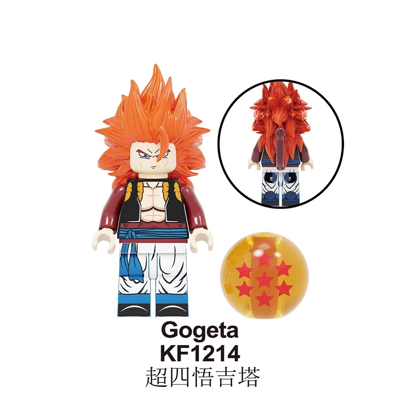 Строительные блоки Dragon Ball Z Broli Son Goku Torankusu Gogeta Обучающие кирпичи Фигурки Коллекция для детей игрушки KF6098 - Цвет: KF1214 Without Box