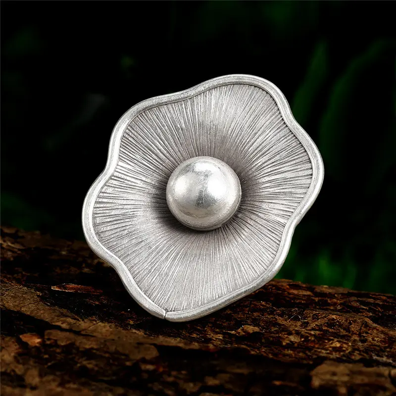 V.YA Vintage Jewelry S925 Sterling Silver Flower Ring For Women Adjustable Size Thai Silver Party Jewelry