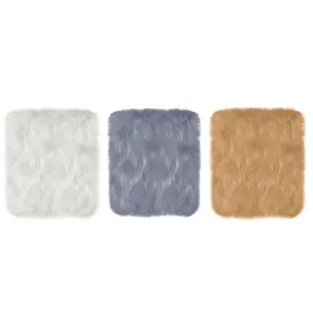 

Luxury Long Soft Synthetic Wool Fur Floor Mat Square Carpet Cushion Sofa Rug Living Room Bedroom Home Decor