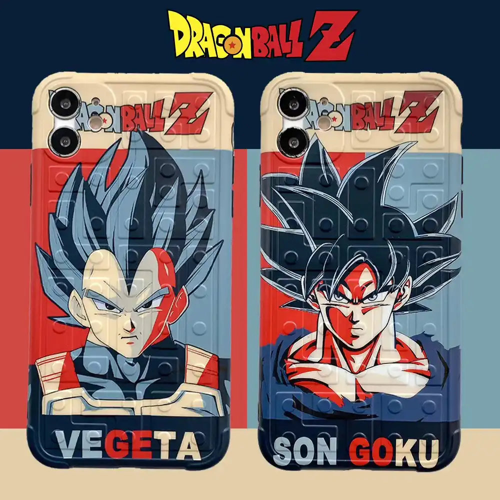 漫画ドラゴンボールベジータ孫悟空ビルディングブロックカバーiphone Se 7 8 プラス 11 プロ 3d日本アニメかわいいケースfundas フィットケース Aliexpress