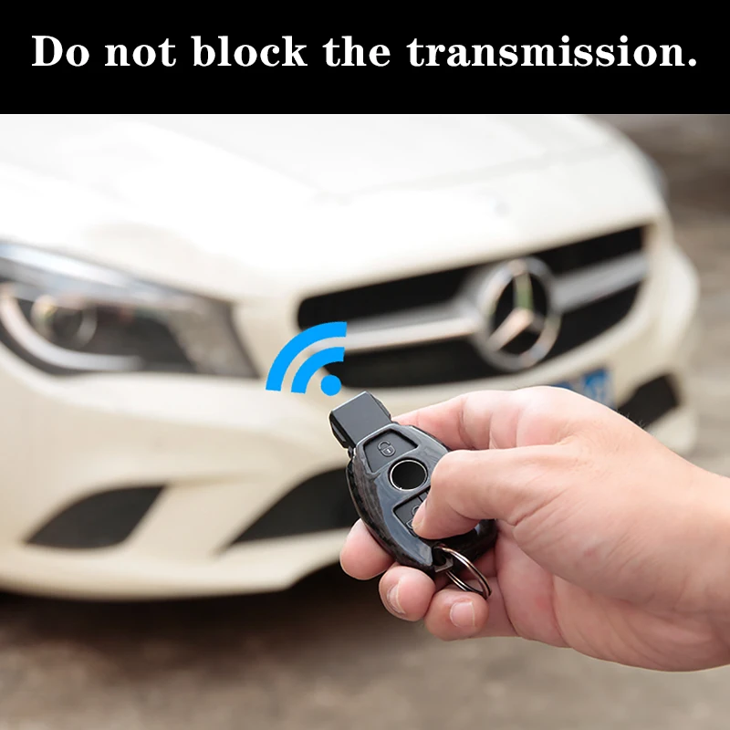Classic key shell for Mercedes benz W222 W213 W205 X253 A B C E GLC GLA CLA ML GLE GLC Class 100% real carbon fiber car keycase