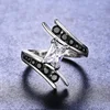 Huitan 2022 luxe Micro pavé noir CZ pierre anneaux de mariage pour les femmes mode femme bague bijoux livraison directe en gros ► Photo 2/6