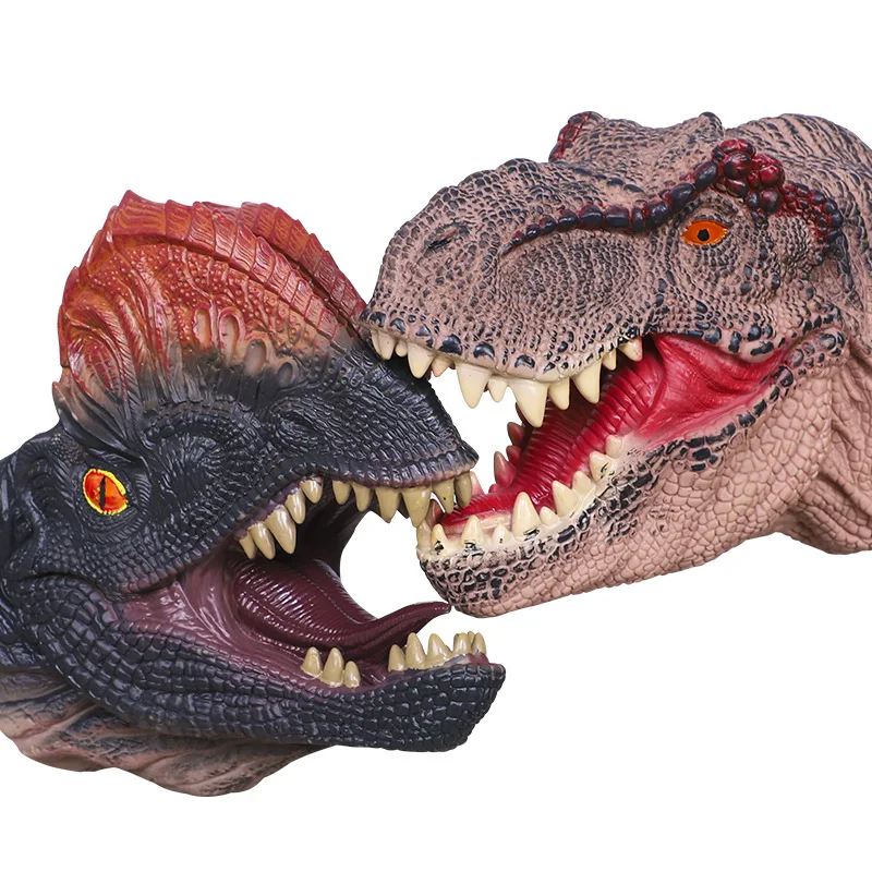 

T-Rex Dinosaur Hand Puppet Gloves Animal Head Toy Soft Silcone Mouth at Will Transformation Plastic CHILDREN'S Toy Boy