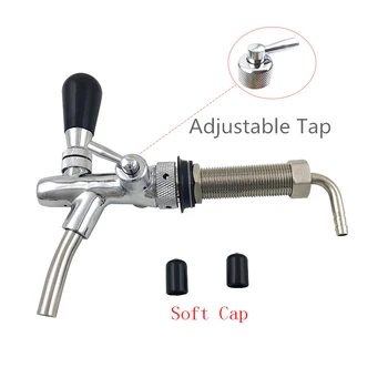 

Adjustable G5/8 Kegerator Draft Shank Beer Tap Faucet with Flow Controller Chrome Plating Home Brew Bar Beer Wine Making Tool