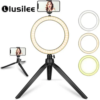 

8" LED Selfie Ring Light with Stand Desktop Vedio Photographic Ring Lamp USB Plug for YouTube Live Makeup Fill Lighting