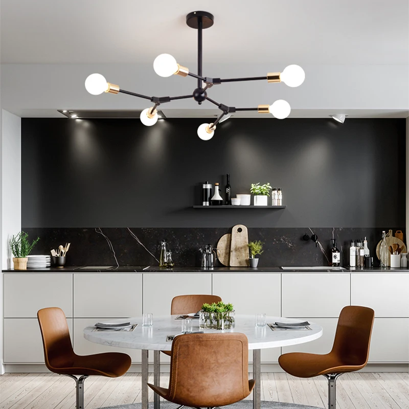 

Nordic Modern Iron Tube Glass Bulb Pendant Light Used for Decoration of Living Room, Dining Room Office and Restaurant