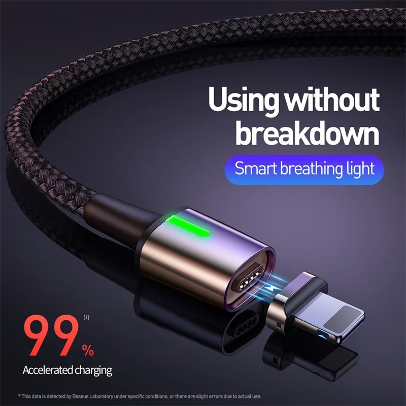 Магнитный usb-кабель Baseus, 3 А, быстрая зарядка, USB type-C, микро-кабель, магнитное зарядное устройство, usb-кабель для iPhone, samsung, huawei, usb шнур