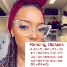 Gafas transparentes graduadas para ordenador para mujer, anteojos con montura para ordenador, antiluz azul, Gafas para ojos de gato, lector de presbicia, Gafas de aumento