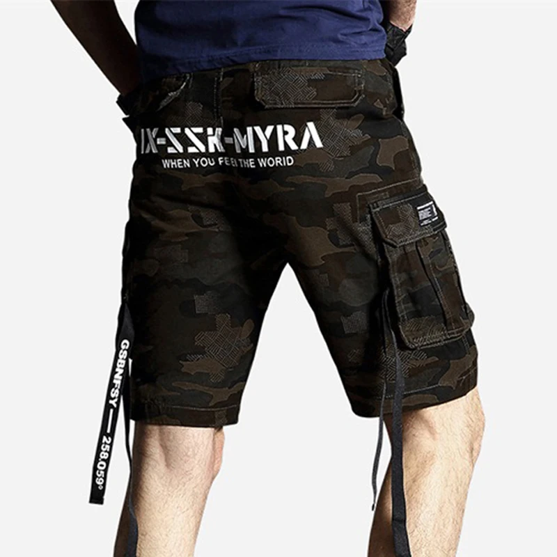 Military Camouflage Shorts Men Multi Pockets Army Cargo Shorts Male Summer Casual Loose Cotton Camo Tactical Shorts Sweatpants