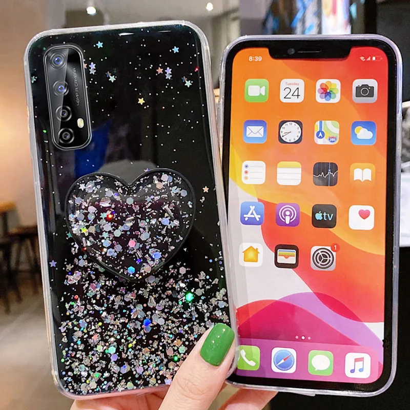 Realme 7 Pro Case Luxury Bling Glitter Case Cover For OPPO Reno 4 3 Pro Case Realme7 X7 5 3 Pro 6 C17 C15 C12 C11 7i Back Covers