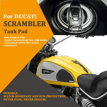 

Motorcycle Real Carbon Fiber Tank Gas Cap Pad Filler Cover Tankpad Tankgrip Sticker Decals Fit for DUCATI SCRAMBLER