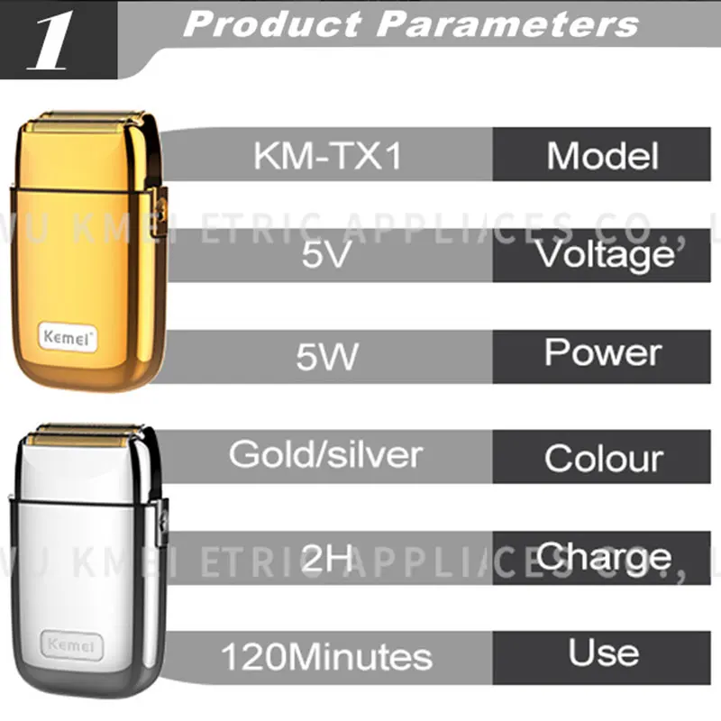 Kemei Tx1 남성용 풀 메탈 전기 면도기 머리 수염 전기 면도기 대머리 면도기 마무리 페이드 충전식