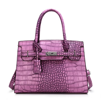 

Fashion Crocodile Pattern Ladies Buckle Handbags 2020 Luxury Handbag Women Bags Designer Large Capacity Women Shoulder Briefcase