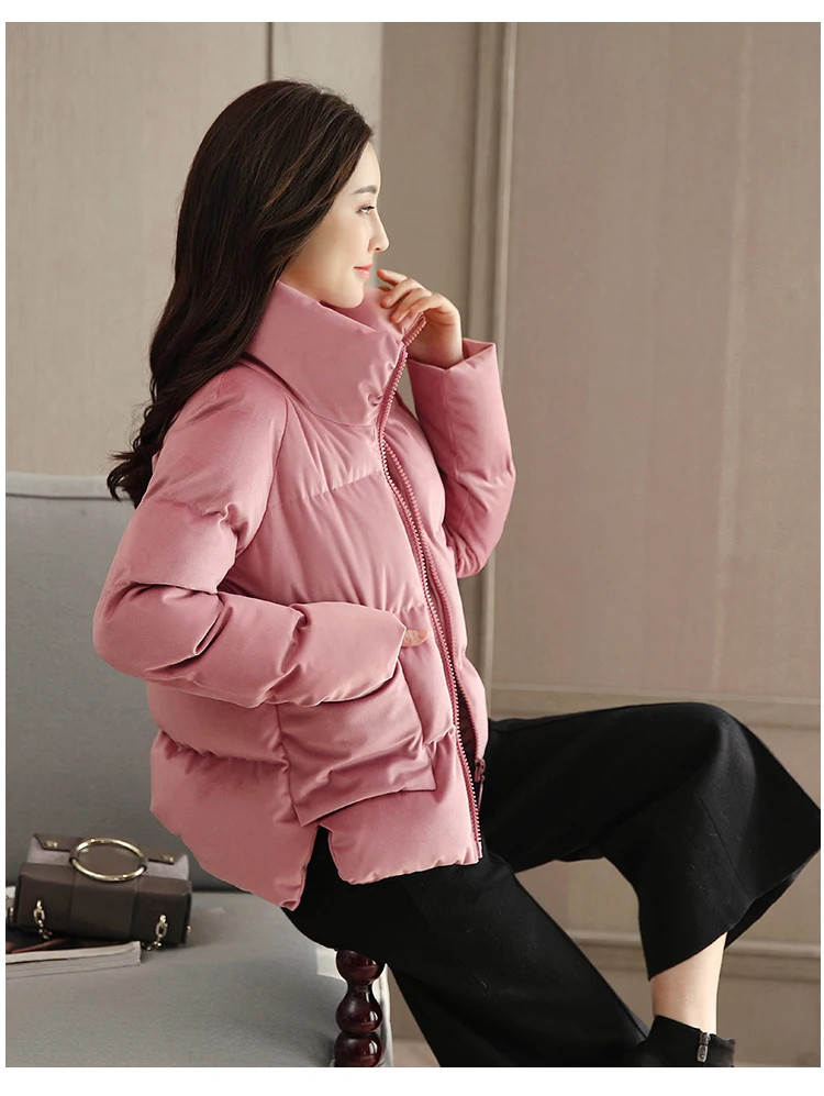 Female Winter New Style Coat-Style Cotton Clothes Thick Elegant Mom Winter Small Cotton-Padded Jacket down Coat Short