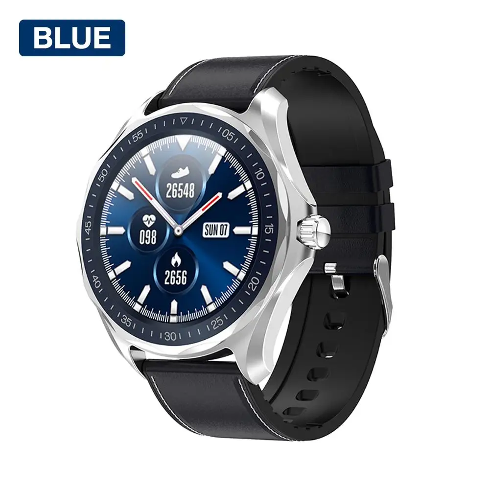 Blue Для SENBONO S09 Смарт-часы мужские Круглый сенсорный экран IP68 Водонепроницаемый напоминание о звонках Смарт-часы Пульс кровяное давление - Цвет: Blue