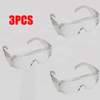 

3pcs Fully Sealed Safety Goggles Glasses Eye Protection Dust Proof Anti-fog Anti-splash Full Safety Protection