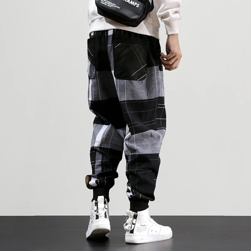 Autumn Fashion Men Jeans Loose Fit Plaid Designer Harem Pants Casual Trousers Streetwear Slack Bottom Hip Hop Joggers Pants Men