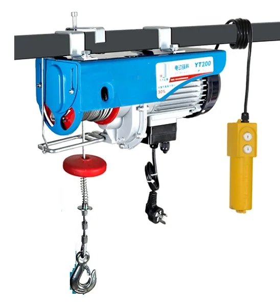 Electric crane 200-1200KG 12-30M 220V 50Hz 1-phase strong quality mini electric steel wire rope hoist, crane equipment