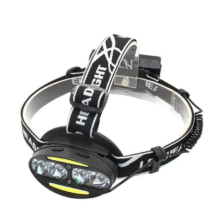 Rechargeable LED Headlamp Headlight Waterproof Flashlight with Red