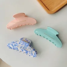 

Large Korean Acetic Acid Large Temperament Shark Clip Pure Hair Magic Blue And White Porcelain Hairpin Accessories For Women