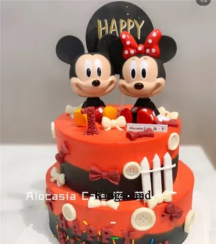 

baby 1st birthday decorations cake topper festive party supplies action figure minnie birthday mickey toys for kids children