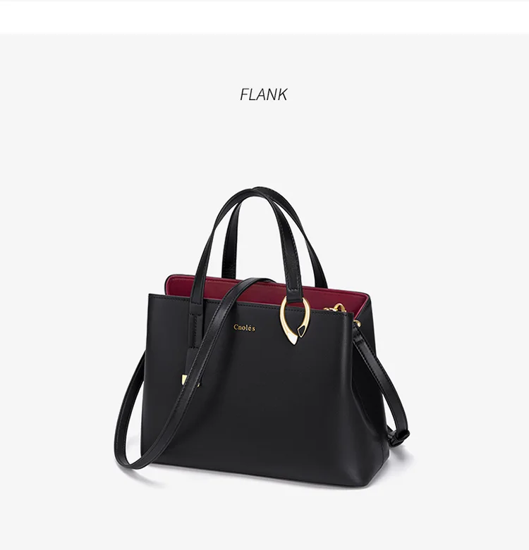 Cnoles Bags for Women 2021 Brand Women Hangbags Genuine Leather Solid Color Satchel Shoulder Tote Top-handed Bags Top Quality