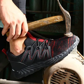 

Safety work labor shoes anti-smash anti-puncture solid anti-slip bottom breathable and comfortable breathable knit upper schuhe5