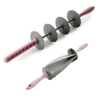 

2Pcs Adjustable Rolling Pin Slicer Set Cutting Tools Cake Decorating Tools for Kitchen Multi-Function Bread Slicer Croissant Cut