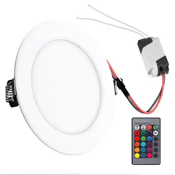 

AC85-265V 5W 10W 18W Round RGB LED Panel Light Remote Control Recessed LED Ceiling Panel Light Modern Indoor Lighting Fixture