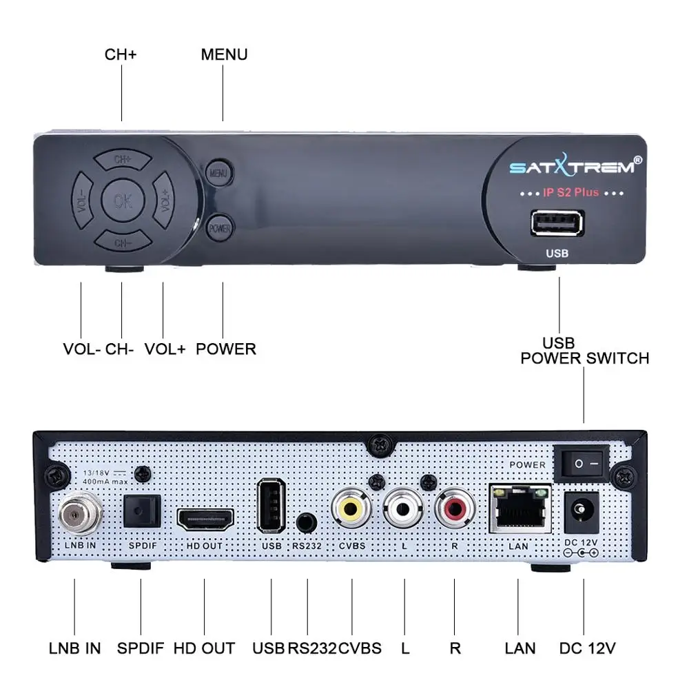 Спутниковый ресивер Satxtrem IPS2 HD Cccams с MT7601 Wifi DVB S2 Full 1080P Receptor Azamerica Spain Turner TV