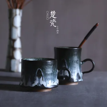 

Chu porcelain indifferent tangzhiye tea cup coffee cup handmade Japanese Zhiye glaze couple Mug