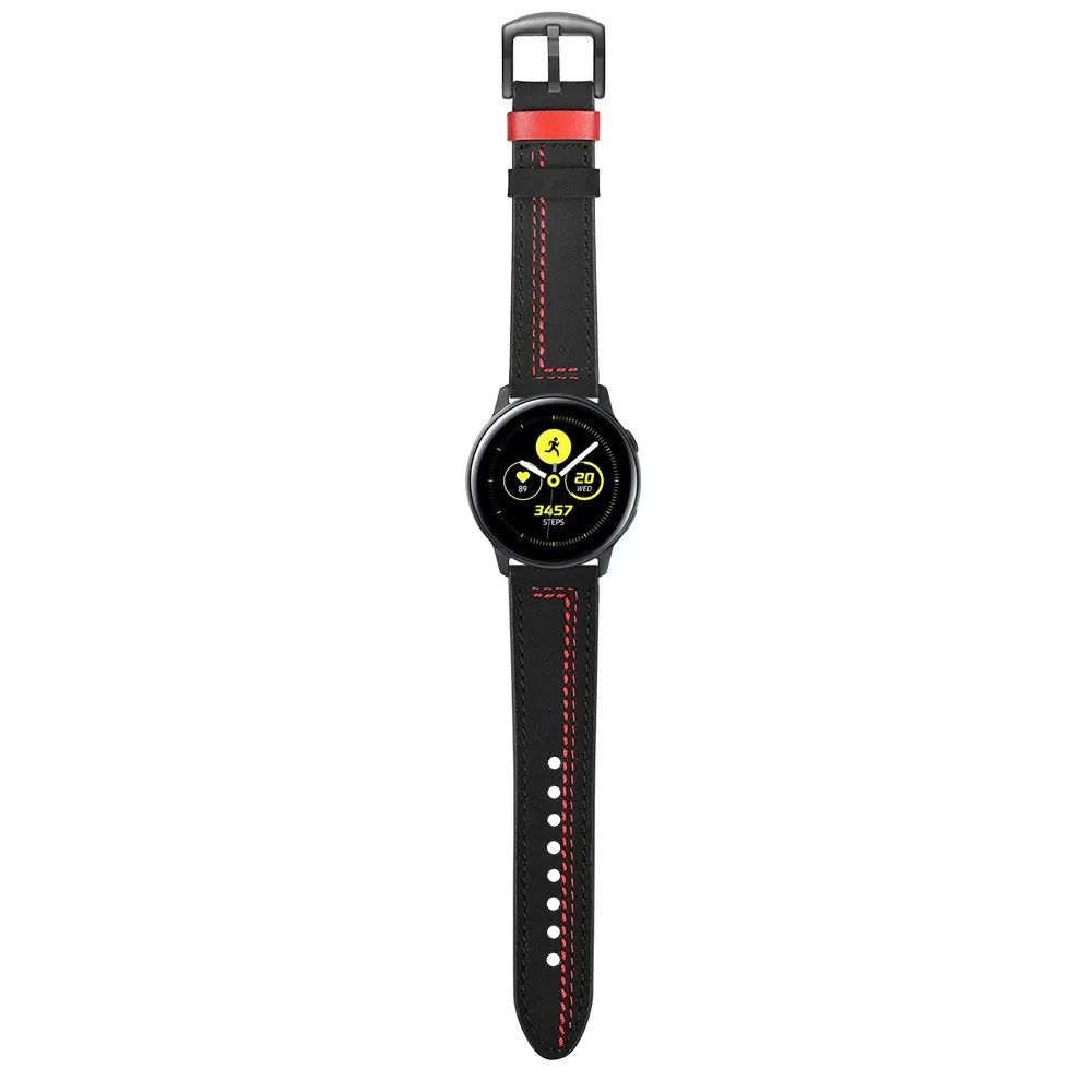 Стильный кожаный ремешок для samsung Galaxy Watch Band Active 2 1/42 мм/46 мм/gear S3 браслет черный/коричневый/зеленый ремень