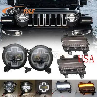 Светодиодный фонарь для Jeep Wrangler JL фара+ сигнальная фара+ указатели поворота - Цвет: LIGHTSignal     USA