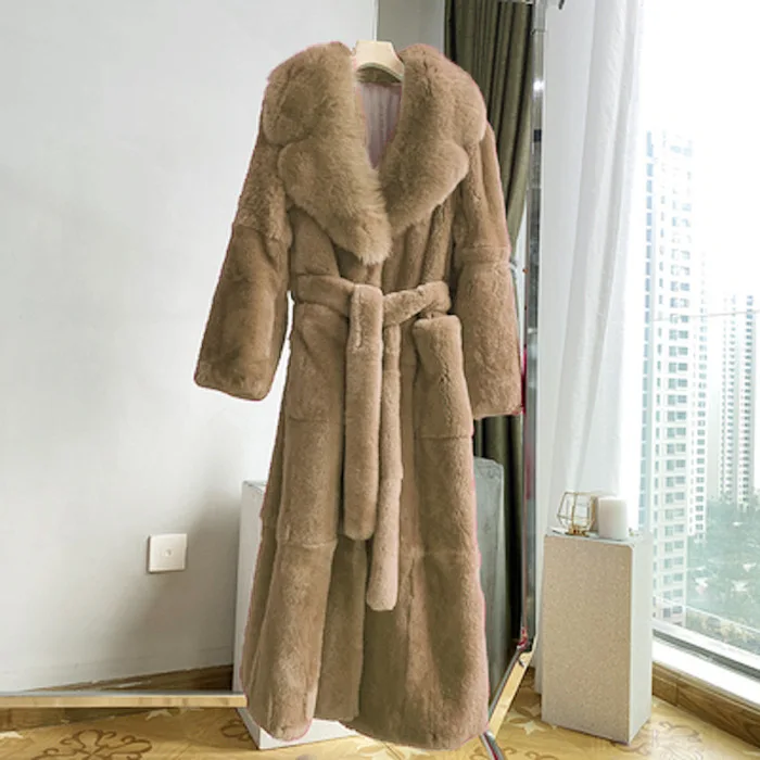 Winter Black Long Faux Fur Coat Sleeve Plus Size Fake Mink Fur