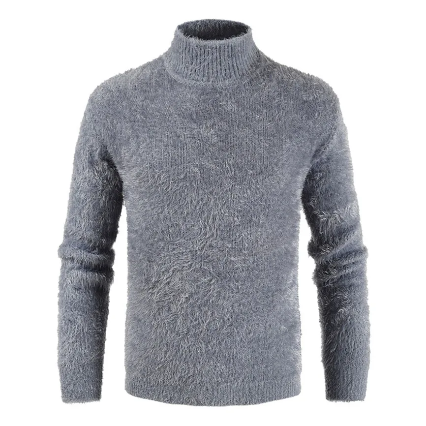 

2019 New Autumn Winter Men'S Sweater Men'S Turtleneck Solid Color Casual Sweater Men's Slim Fit Brand Knitted Pullovers