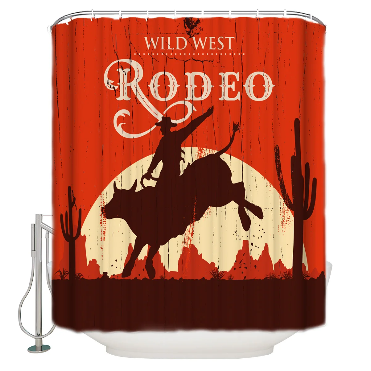 Wild West Rodeo Shower Curtain Waterproof Bathroom Curtain Polyester Bath Curtain Home Decor 12 Hooks Shower Curtains Aliexpress