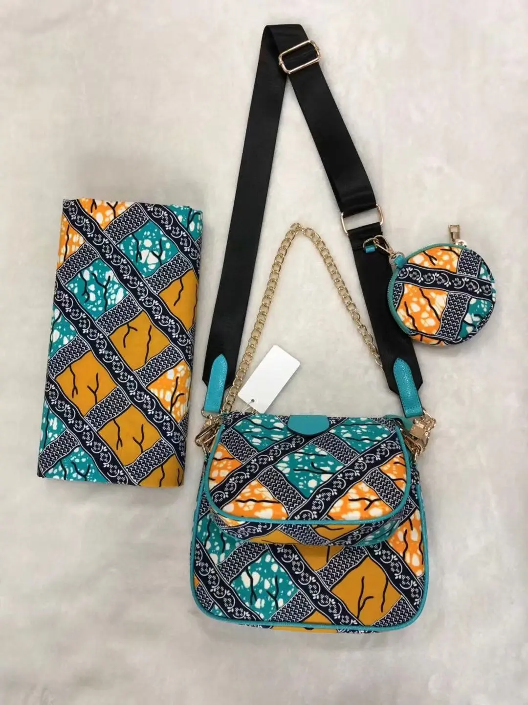 Последние хорошее качество Африканский Воск сумки набор с 6 ярдов Анкара восковая печать ткань из Анкары и Нигерии хлопок ткань для платья