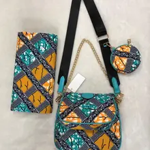 Последние хорошее качество Африканский Воск сумки набор с 6 ярдов Анкара восковая печать ткань из Анкары и Нигерии хлопок ткань для платья