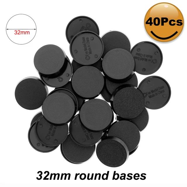 MB 40pcs Round Bases 25mm/30mm/32mm/40mm/50mm Model Bases for Wargame and Table Games 5