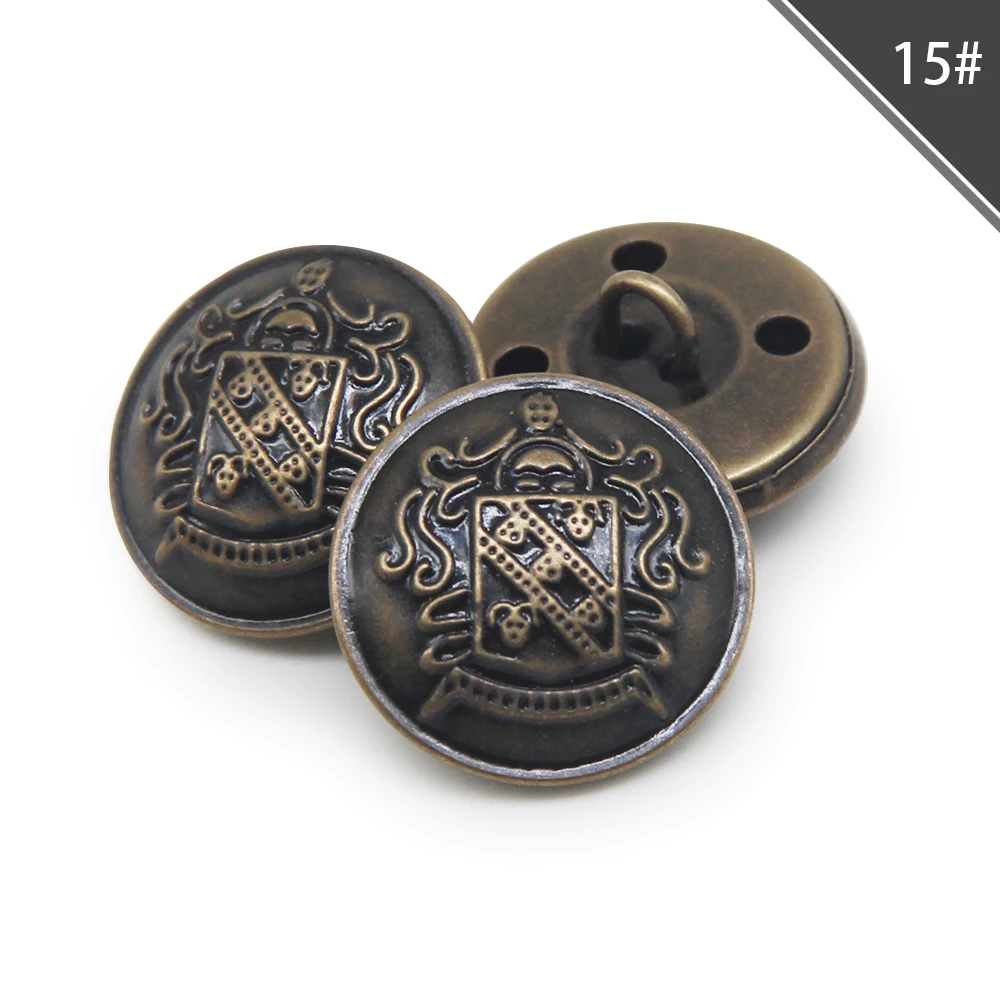 Vintage Copper Metal Button Set - 10pcs for Garment & Craft Sewing