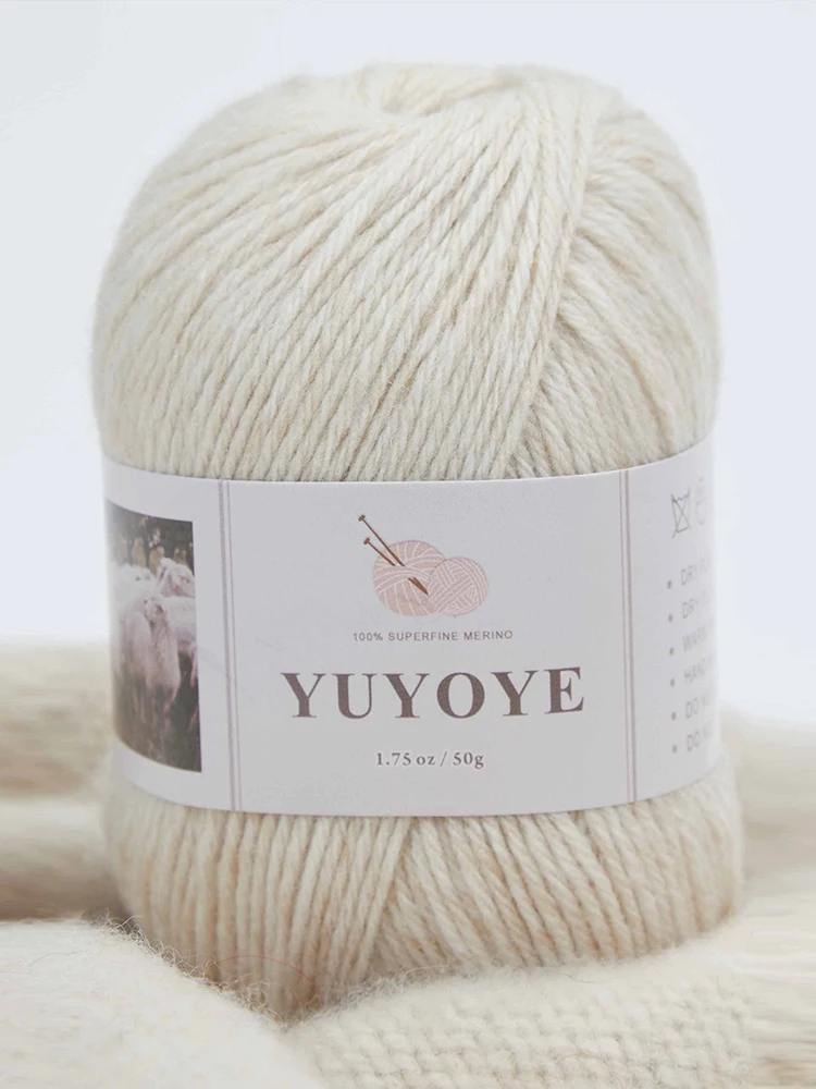 YUYOYE 100% Merino Wool Yarn for Knitting 4-Ply Luxury Warm Crochet Soft Hand-knitted Ball Scarf Anti-Pilling 50g | Дом и сад