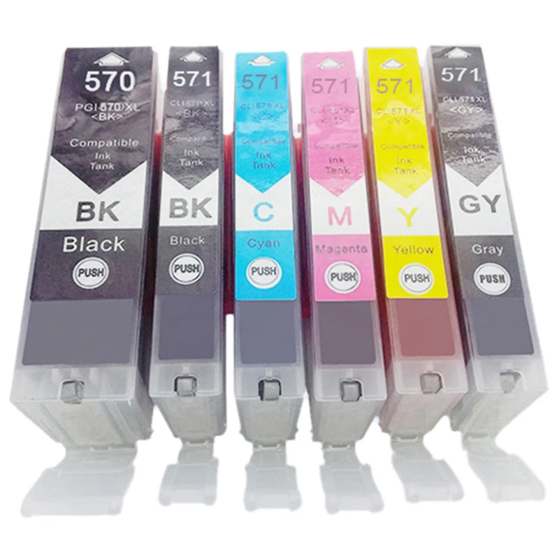 Pgi570 Pgi-570 Cli-571 Pgi-570Xl совместимый картридж с чернилами для Canon Pixma Mg5750 Mg5751 Mg5752 Mg5753 Mg6850 Mg6851 Mg6852 принтер