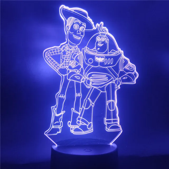 Disney Toy Story 3d Night Light Led Buzz Lightyear Woody Anime Cartoon Bedroom Decor Lampe Luminaria Xmas Kid Baby Gifts Lampara Lights Aliexpress 