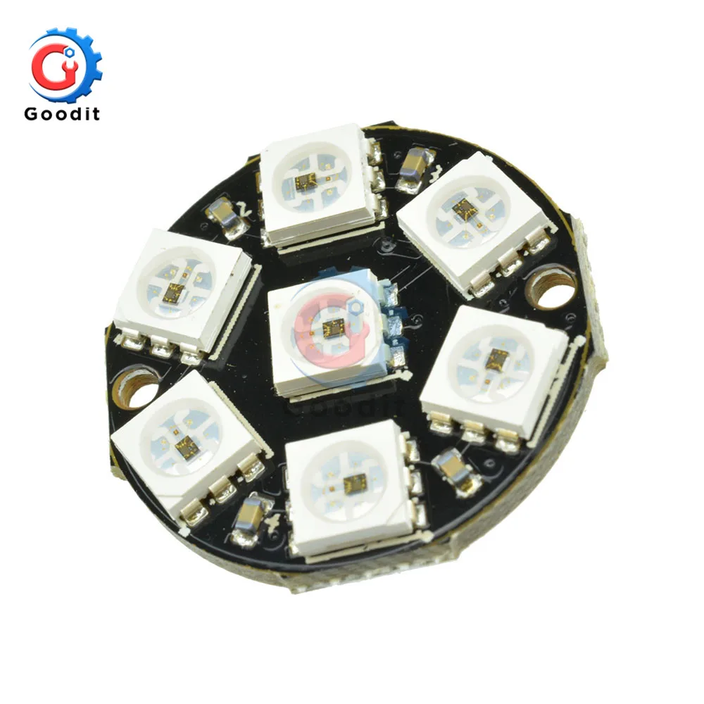 LED light LED modules LED module WS2812 7-Bit 5050 RGB LED ring lamp with integrated drivers for Arduino reverse polarity protection IC control