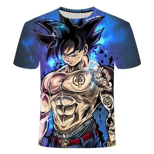 Новинка, футболка с драконом и шариком, Супер Saiyan Dragon Ball Z Dbz Son, футболка Goku Japan Vegeta, уличная, белая, Азиатский Размер 6XL - Цвет: TX109