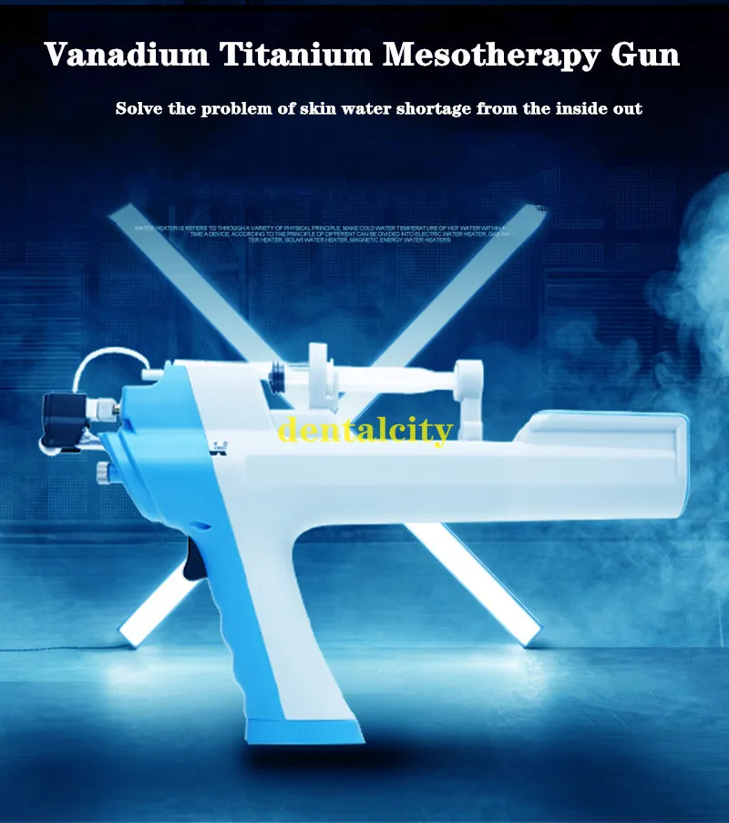 Ванадиевый титановый радиочастотный мезотерапевтический пистолет 3 наконечника мезо Микрокристаллическая ручка для лифтинга лица инструмент для красоты