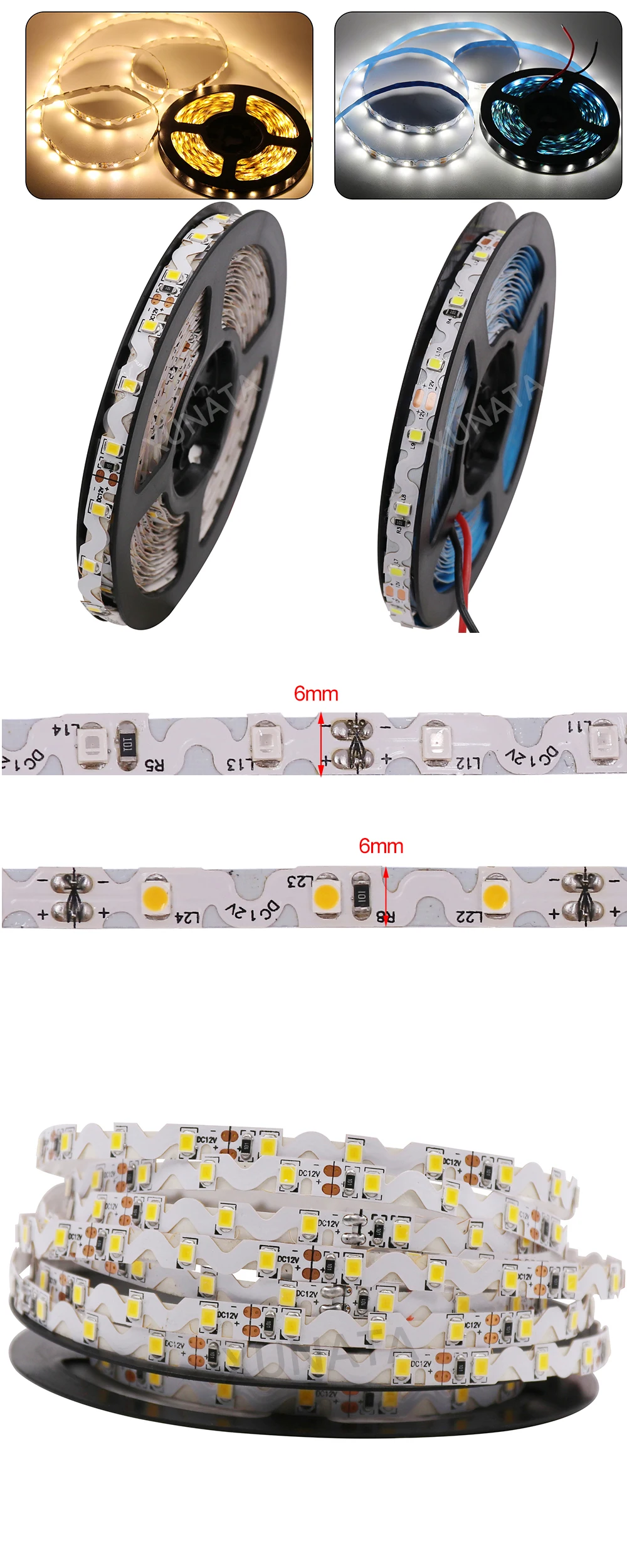 5m AC/DC 12V Светодиодный светильник полосы 2835 SMD IP67 Водонепроницаемый Светодиодные ленты светильник 300 светодиодный s 1200 светодиодный s светодиодный лента светильник гибкий светодиодный светильник RGB белый