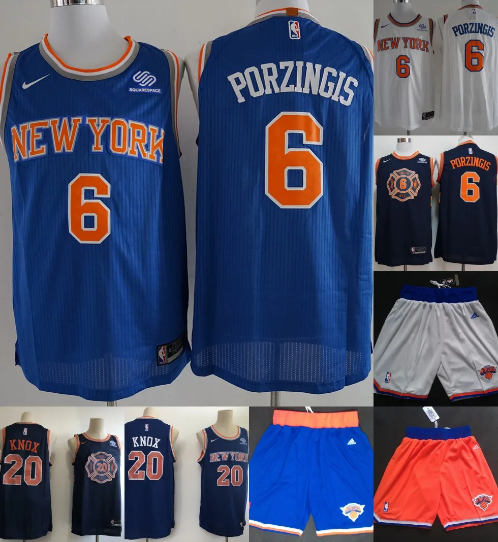 А+++ качественные мужские шорты для взрослых#6 Кристапс Порзингис 20 Кевин Нокс Джерси Нью-Йорк